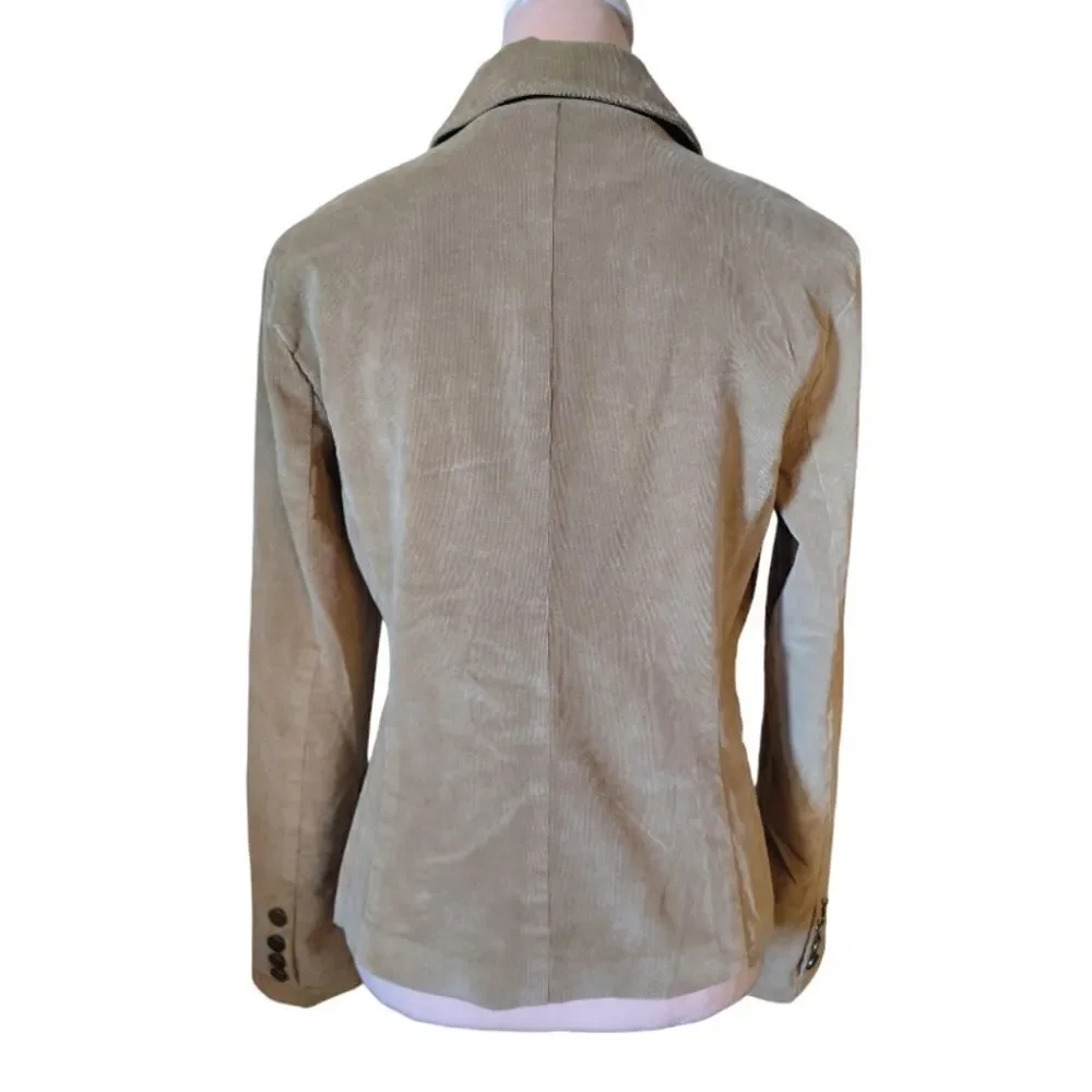 VTG Calvin Klein Beige Corduroy‎ Single Breasted Blazer Large *fits like Medium